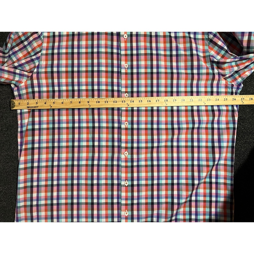 Bugatchi Uomo Mens Classic Fit Multicolor Plaid Long Sleeve Button Down Shirt L - Picture 3 of 11